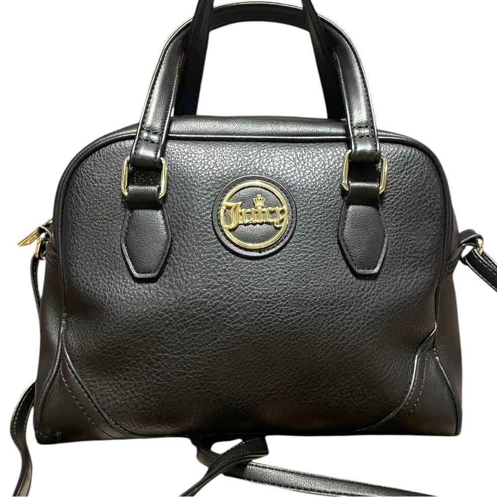 Juicy Pebble Black Leather Dome Crossbody/Hand Bag